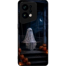 OPPO Find X5 Case Hülle - Silikon schwarz Halloween 2026 Ghost on a swing
