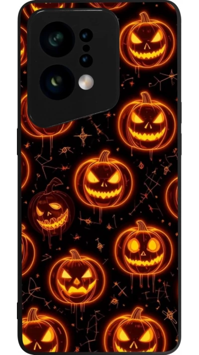 OPPO Find X5 Case Hülle - Silikon schwarz Halloween 2026 Pattern Pumpkins