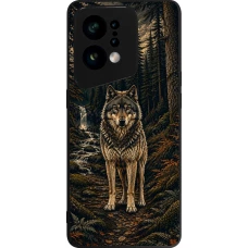 OPPO Find X5 Case Hülle - Silikon schwarz Linocut Wold