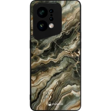 OPPO Find X5 Case Hülle - Silikon schwarz Oliv Marmor