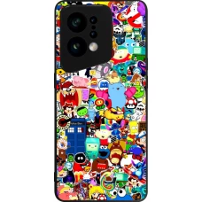 OPPO Find X5 Case Hülle - Silikon schwarz Mixed cartoons