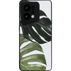 OPPO Find X5 Case Hülle - Silikon schwarz Monstera Plant