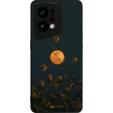 OPPO Find X5 Case Hülle - Silikon schwarz Moon Flowers