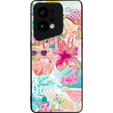 OPPO Find X5 Case Hülle - Silikon schwarz Preppy Collage Aloha