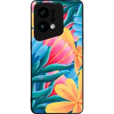 OPPO Find X5 Case Hülle - Silikon schwarz Spring 23 colorful flowers