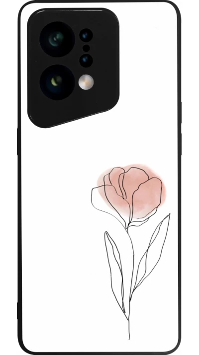 OPPO Find X5 Case Hülle - Silikon schwarz Spring 23 minimalist flower