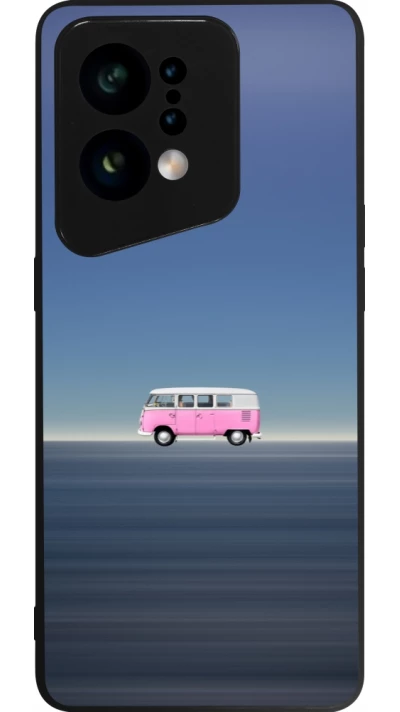 OPPO Find X5 Case Hülle - Silikon schwarz Spring 23 pink bus