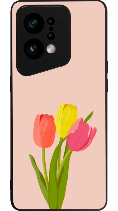 OPPO Find X5 Case Hülle - Silikon schwarz Spring 23 tulip trio