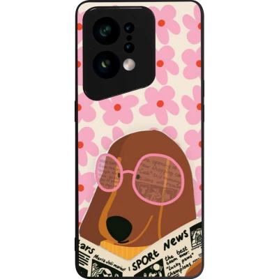 OPPO Find X5 Case Hülle - Silikon schwarz Dog with newspaper Spring 2026