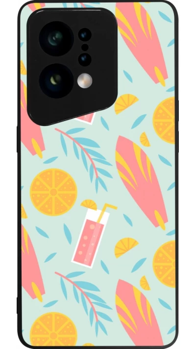 OPPO Find X5 Case Hülle - Silikon schwarz Summer 2025 Pattern citron