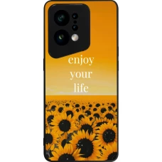OPPO Find X5 Case Hülle - Silikon schwarz Summer 2026 Enjoy your life