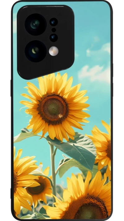 Coque OPPO Find X5 - Silicone rigide noir Sunflowers Summer 2026