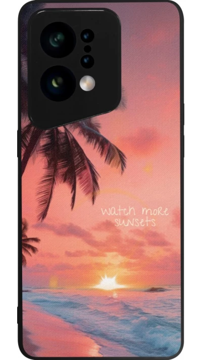 Coque OPPO Find X5 - Silicone rigide noir Watch more sunsets Summer 2026