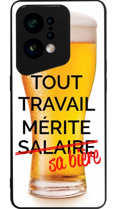 OPPO Find X5 Case Hülle - Silikon schwarz Tout travail mérite sa bière