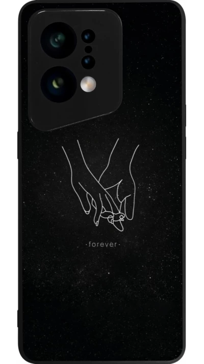 Coque OPPO Find X5 - Silicone rigide noir Valentine 2023 hands forever