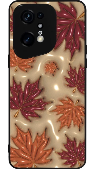 Coque OPPO Find X5 Pro - Silicone rigide noir Autumn 26 3D leaves