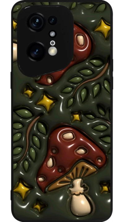 Coque OPPO Find X5 Pro - Silicone rigide noir Autumn 26 3D mushrooms