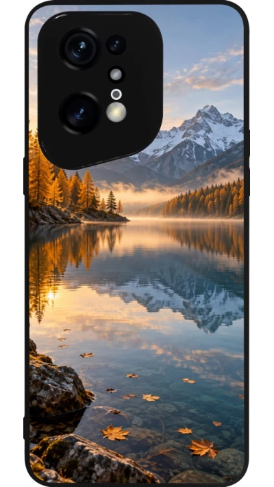 Coque OPPO Find X5 Pro - Silicone rigide noir Autumn 26 Autumn lake