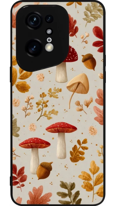 Coque OPPO Find X5 Pro - Silicone rigide noir Autumn 26 Mushrooms and leaves