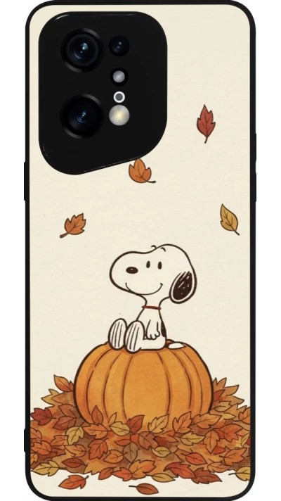 Coque OPPO Find X5 Pro - Silicone rigide noir Autumn 26 Snoopy autumn