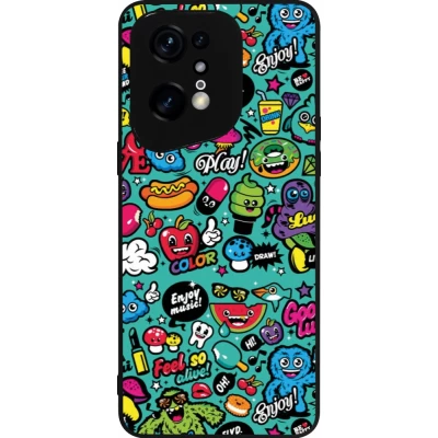 Coque OPPO Find X5 Pro - Silicone rigide noir Cartoons old school