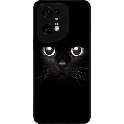 Coque OPPO Find X5 Pro - Silicone rigide noir Cat eyes