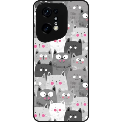 OPPO Find X5 Pro Case Hülle - Silikon schwarz Katzenschwärme