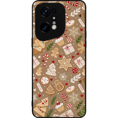 OPPO Find X5 Pro Case Hülle - Silikon schwarz Christmas 25 Pattern Ginger Cookie