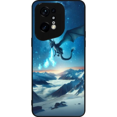 OPPO Find X5 Pro Case Hülle - Silikon schwarz Drache nächtliche Berg