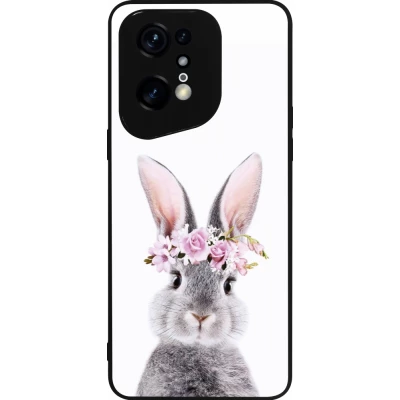 OPPO Find X5 Pro Case Hülle - Silikon schwarz Easter 2023 flower bunny