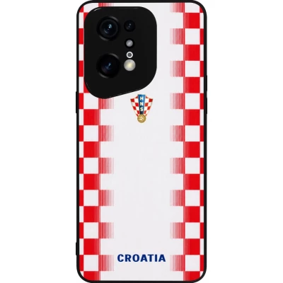 OPPO Find X5 Pro Case Hülle - Silikon schwarz Kroatien 2026 personalisierbares Fussballtrikot