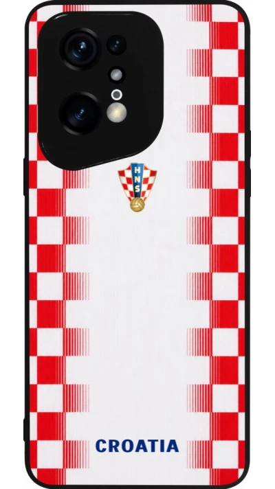 OPPO Find X5 Pro Case Hülle - Silikon schwarz Kroatien 2026 personalisierbares Fussballtrikot