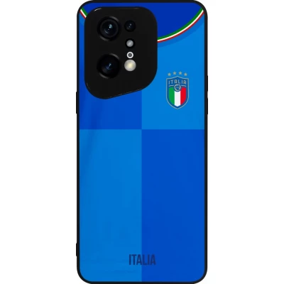 Coque OPPO Find X5 Pro - Silicone rigide noir Maillot de football Italie 2022 personnalisable