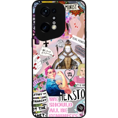 OPPO Find X5 Pro Case Hülle - Silikon schwarz Girl Power Collage