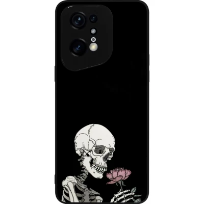 OPPO Find X5 Pro Case Hülle - Silikon schwarz Halloween 2023 rose and skeleton