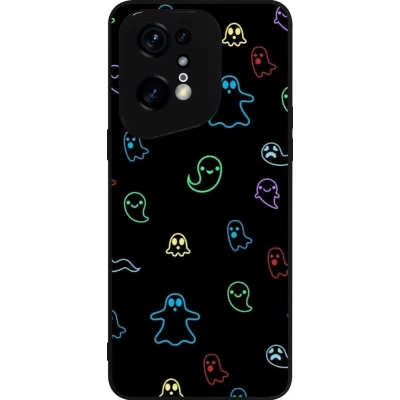 OPPO Find X5 Pro Case Hülle - Silikon schwarz Halloween 2024 colorful ghosts