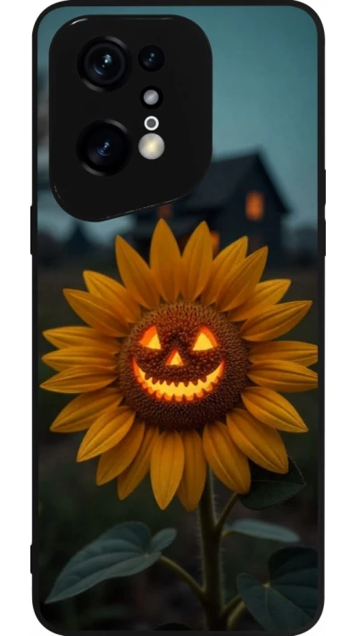 OPPO Find X5 Pro Case Hülle - Silikon schwarz Halloween 2026 Evil Sunflower