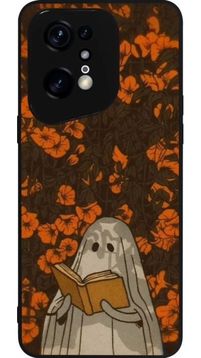 OPPO Find X5 Pro Case Hülle - Silikon schwarz Halloween 2026 Ghost reading