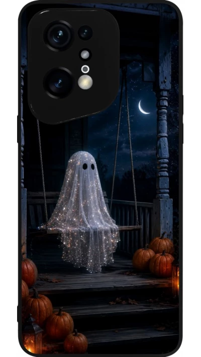 OPPO Find X5 Pro Case Hülle - Silikon schwarz Halloween 2026 Ghost on a swing