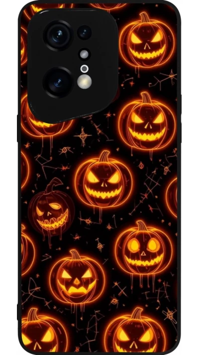 OPPO Find X5 Pro Case Hülle - Silikon schwarz Halloween 2026 Pattern Pumpkins