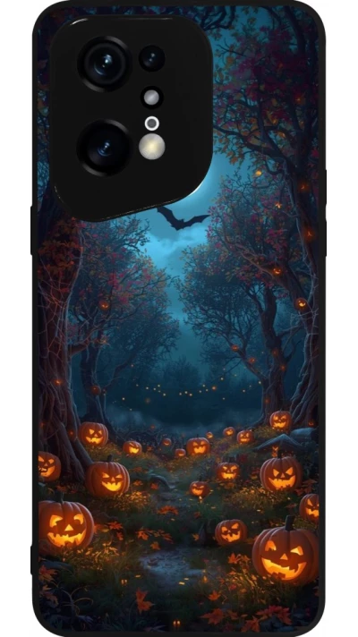 OPPO Find X5 Pro Case Hülle - Silikon schwarz Halloween 2026 Road of Pumpkins