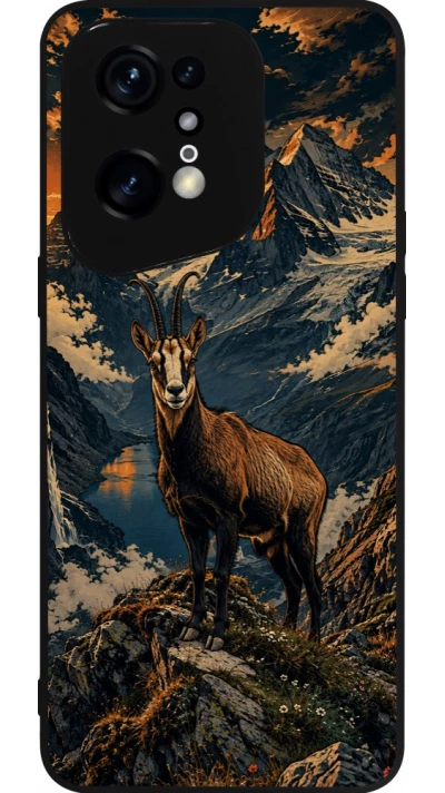 Coque OPPO Find X5 Pro - Silicone rigide noir Linocut Chamois