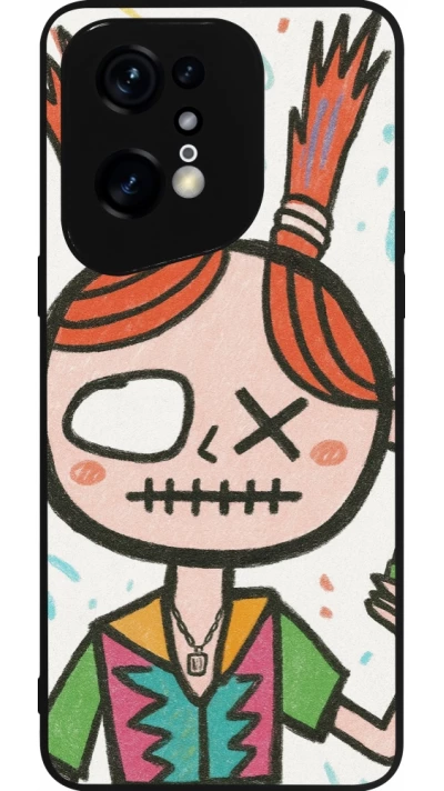 OPPO Find X5 Pro Case Hülle - Silikon schwarz Little Girl Sketch