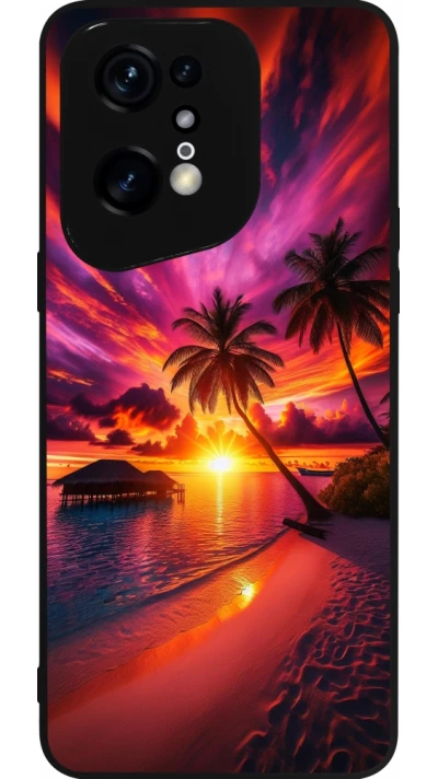 OPPO Find X5 Pro Case Hülle - Silikon schwarz Malediven Abenddämmerung Glückseligkeit