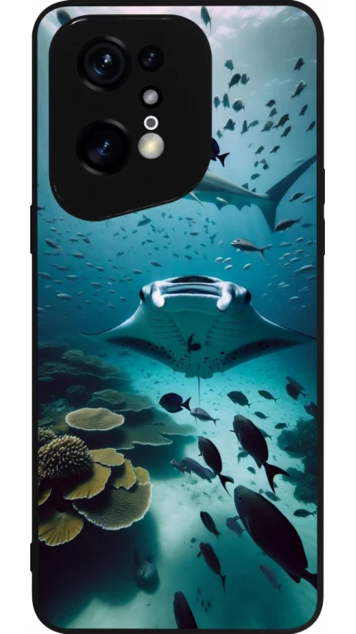 OPPO Find X5 Pro Case Hülle - Silikon schwarz Manta Lagune Reinigung