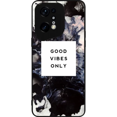 OPPO Find X5 Pro Case Hülle - Silikon schwarz Marble Good Vibes Only
