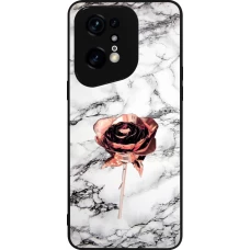 Coque OPPO Find X5 Pro - Silicone rigide noir Marble Rose Gold