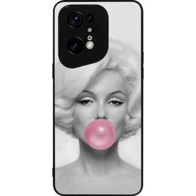Coque OPPO Find X5 Pro - Silicone rigide noir Marilyn Bubble