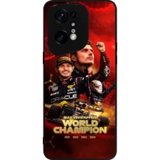 Coque OPPO Find X5 Pro - Silicone rigide noir Max Verstappen Champion 2023