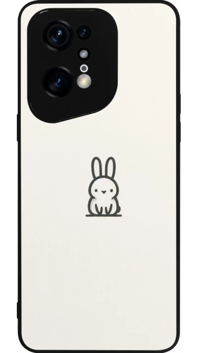 Coque OPPO Find X5 Pro - Silicone rigide noir Minimal bunny cutie